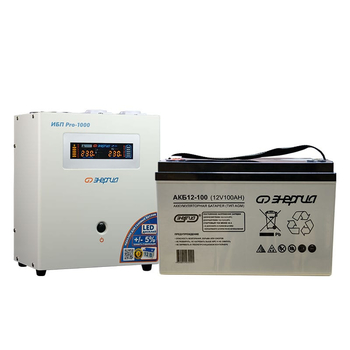 Комплект ИБП Инвертор Энергия ИБП Pro 1000 + Аккумулятор 100 АЧ - ИБП и АКБ - ИБП для котлов - Магазин электротехнических товаров Проф Ток